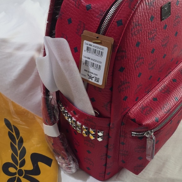 AUTHENTIC Candy Red MCM Backpack!  Brand New! main image 2